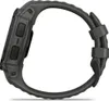Side view of a dark gray smartwatch with a black strap. Náhľad obrázku produktu