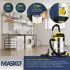 A laundry room with a washing machine and dryer, and a vacuum cleaner. Produktbild-Vorschau
