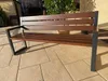 Gartenbank Holz Metall 182 cm - Moderne Outdoor Bank - Produktbild-Vorschau 9