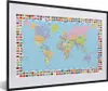 MuchoWow® MuchoWow® Gerahmtes Poster Welt - Karte - Flagge Produktbild-Vorschau 1