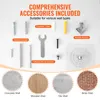An image displaying various hardware accessories for wall mounting, along with examples of different wall types. Náhľad obrázku produktu