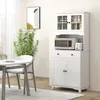 HOMCOM Küchenschrank Hochschrank mit Mikrowellenregal 2 Produktbild-Vorschau 2