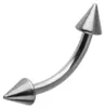 Augenbrauenpiercing: Piercing Titan Hantel mit Spikes Produktbild-Vorschau 1