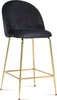 A single black bar stool with gold legs is shown against a white background. Voir les images du produit