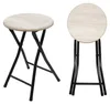 Lot de 2 tabourets pliants en bois et métal - 47 x 33 cm - Voir les images du produit 1