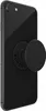 A black PopSocket attached to the back of a black smartphone. Produktbild-Vorschau