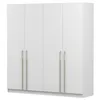 Drehtürenschrank Kleiderschrank Schrank 200 cm Weiß/Weiß Produktbild-Vorschau 2