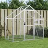 A silver aviary is set up on a grassy lawn in front of a wooden fence. Náhled obrázku produktu