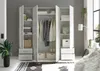 Kleiderschrank "Valencia" in Beton Optik / Weiß mit 4 Produktbild-Vorschau 4