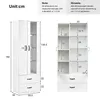 Merax Vitrinenschrank, H 182 x B 59,5 x T 35 cm, Weiß, Produktbild-Vorschau 5