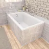 A modern bathroom with a rectangular bathtub. Produktbild-Vorschau