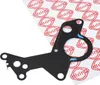 A black gasket with blue accents is shown against a white background with a repeating pattern of red 'elring' logos. Produktbild-Vorschau