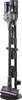 A vacuum cleaner stand with a vacuum cleaner docked on it, against a white background. Voir les images du produit