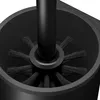 Close-up view of the bristles and handle of a black toilet brush inside its holder. Anteprima dell’immagine prodotto