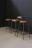 Sgabello da bar Brooklyn con seduta in pelle in ferro Anteprima dell’immagine prodotto 4