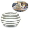 LS-LebenStil XL Sturm-Aschenbecher 14x9cm Maritim Grau Weiß Produktbild-Vorschau 2