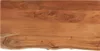 A close-up view of a wooden tabletop with a live edge. Produktbild-Vorschau