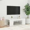vidaXL TV skříňka s LED světly ve vysokém lesku bílá Náhled obrázku produktu 2