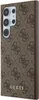 A close-up side view of a smartphone case with a repeating Guess logo pattern and the word 'GUESS' printed on it. Podgląd zdjęcia produktu