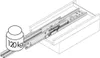 A heavy weight is placed on a drawer slide mechanism, demonstrating its load-bearing capacity. Anteprima dell’immagine prodotto