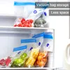 Vacuum-sealed food bags stored in a refrigerator. Produktbild-Vorschau