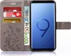 A flip-style phone case with card slots and a phone inside, shown against a white background. Produktbild-Vorschau