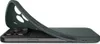 A dark gray phone case is shown being flexed over a dark gray smartphone. Voir les images du produit