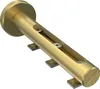 A 3D rendering of a brass curtain rod with internal runners and mounting brackets. Produktbild-Vorschau
