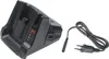 A black battery charger and its power cord are shown against a white background. Produktbild-Vorschau