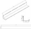 Technical drawing of a metal shelf with dimensions. Produktbild-Vorschau