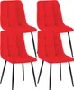 4er Set Esszimmerstühle Antibes Stoff rot Produktbild-Vorschau 1