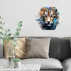 DEQOART Glasbild Echtglas 40x35 cm 'Tigerflorale Pracht' Produktbild-Vorschau 3