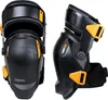 Two views of a pair of black and orange knee pads against a white background. Voir les images du produit