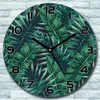 Wanduhr aus Glas Rund fi 30 Palmblätter grün Quarz Deko Produktbild-Vorschau 1