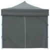 A front view of a gray pop-up tent with side walls. Náhled obrázku produktu