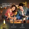 Stabkerzen LED mit Timer TAUPE GRAU 2er indoor mit Timer Produktbild-Vorschau 3