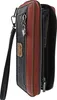 A side view of a multi-compartment clutch bag with a wrist strap. Anteprima dell’immagine prodotto