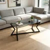 KOMFOTTEU Couchtisch aus Glas, rechteckiger Wohnzimmertisch Produktbild-Vorschau 2