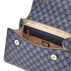 Guess Damen Handtasche Hallie Geometric Print Blau Produktbild-Vorschau 3