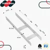 A diagram of a metal H-shaped post anchor with dimensions indicated. Produktbild-Vorschau