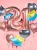 Roségoldener Zahl 1 Folienballon 86cm Produktbild-Vorschau 3