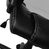Close-up view of the stitching on a black office chair armrest. Produktbild-Vorschau