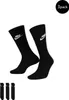 Two black Nike socks with white Nike logos are shown standing upright against a white background. Below them, three more socks are shown stacked vertically. Produktbild-Vorschau