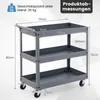 3-poschodový kovový vozík na kolieskach s ergonomickou Náhľad obrázku produktu 2