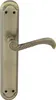 A close-up studio shot of a bronze-colored door handle with a long backplate, isolated on a white background. Produktbild-Vorschau