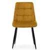A single mustard yellow upholstered chair with black legs, presented on a white background. Náhled obrázku produktu