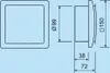 Technical drawing with dimensions of a ventilation fan. Produktbild-Vorschau