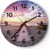 Wanduhr - Rund - Glasuhr - Boot Strand Himmel - 30x30cm - Produktbild-Vorschau 1