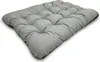 A gray tufted dog mat or bed is shown from a diagonal angle against a white background. Voir les images du produit