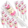 Bouquet de fleurs artificielles avec un ours en peluche, Voir les images du produit 1